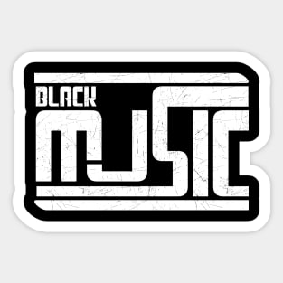 Black music // Logo type // Grunge white Sticker